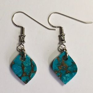 Copper Infused Turquoise 925 Earrings